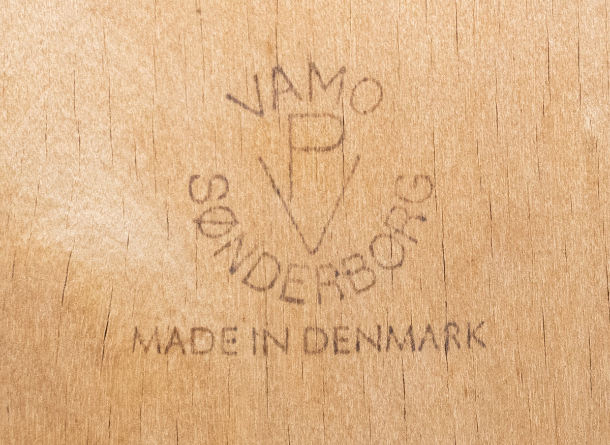 Vamo Sønderborg maker’s mark on a rosewood dining chair