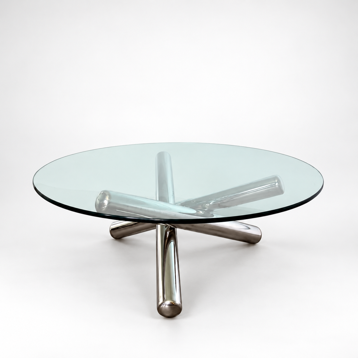 Chrome and Glass “Jax” Coffee Table, Attributed to Milo Baughman — detail 8