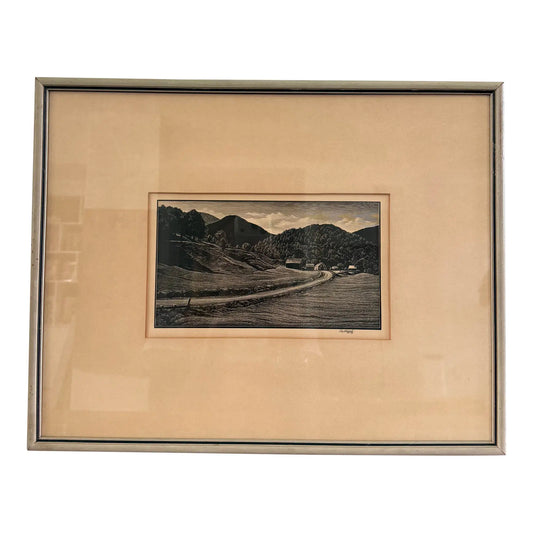 Asa Cheffetz “The Road Home” — Signed Wood Engraving with AAA Labels