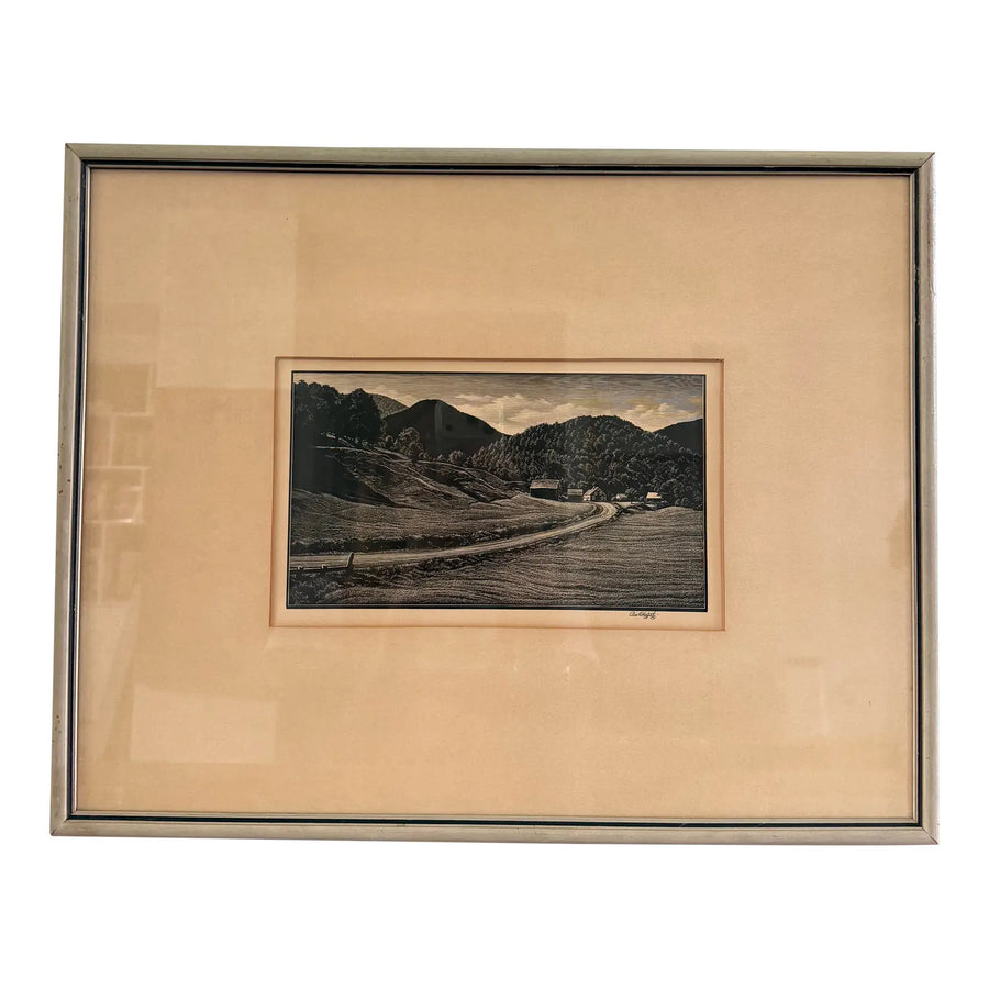 Asa Cheffetz “The Road Home” — Signed Wood Engraving with AAA Labels