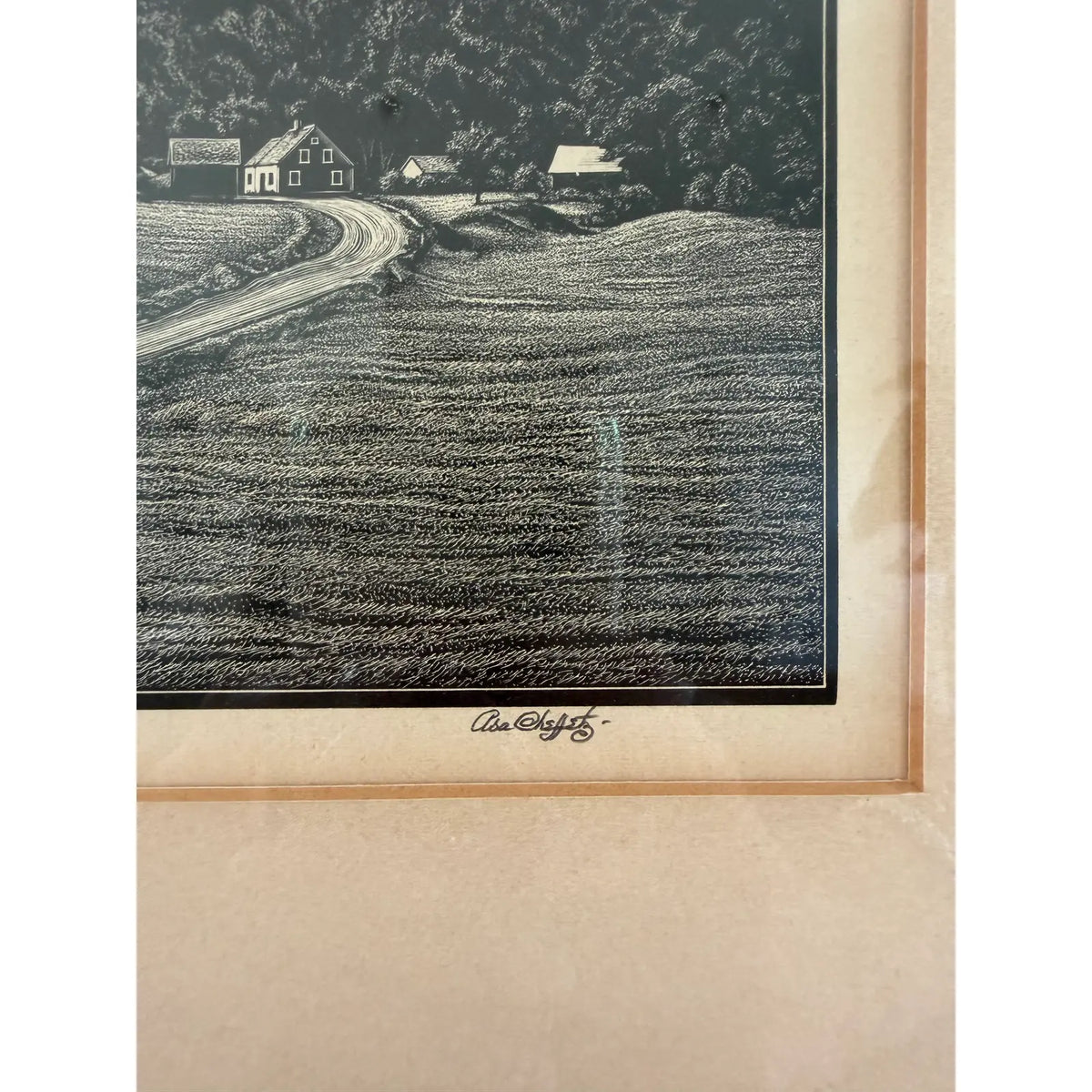 Asa Cheffetz “The Road Home” — Signed Wood Engraving with AAA Labels