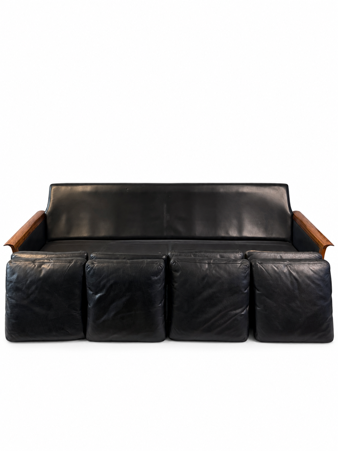 Sofa with cushions removed, showing the seating structure