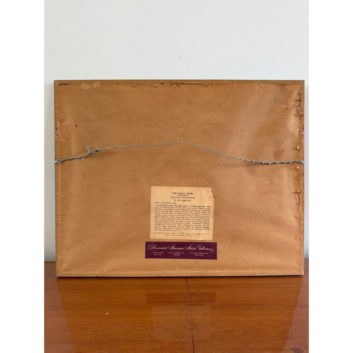 Asa Cheffetz “The Road Home” — Signed Wood Engraving with AAA Labels