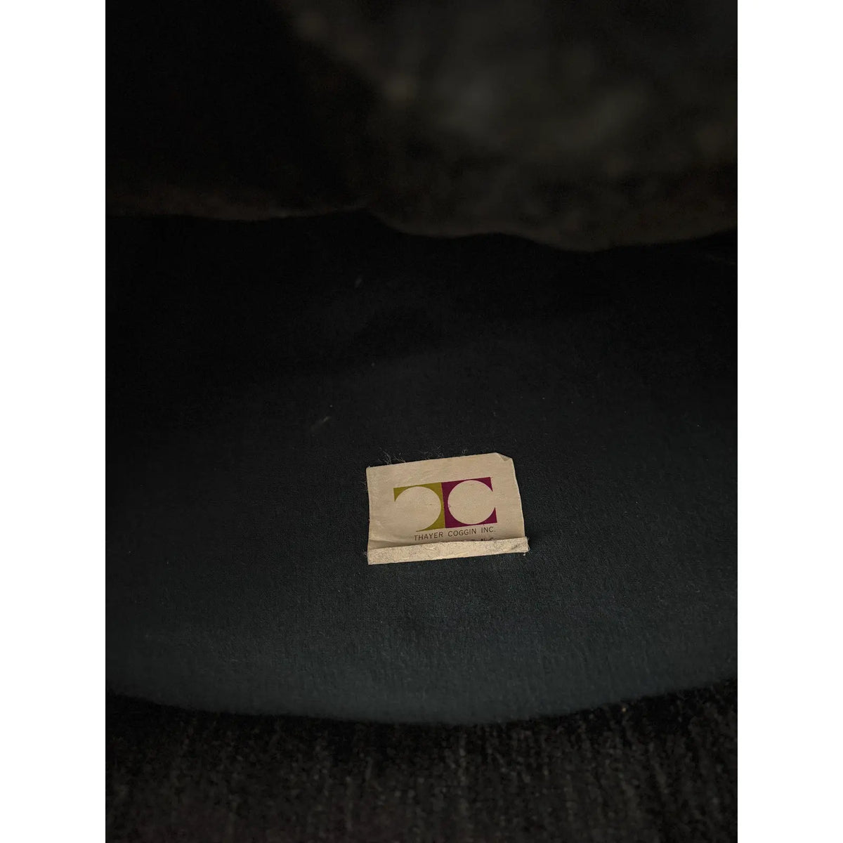1973 Thayer Coggin Black Chenille Swivel Lounge Chairs — Pair