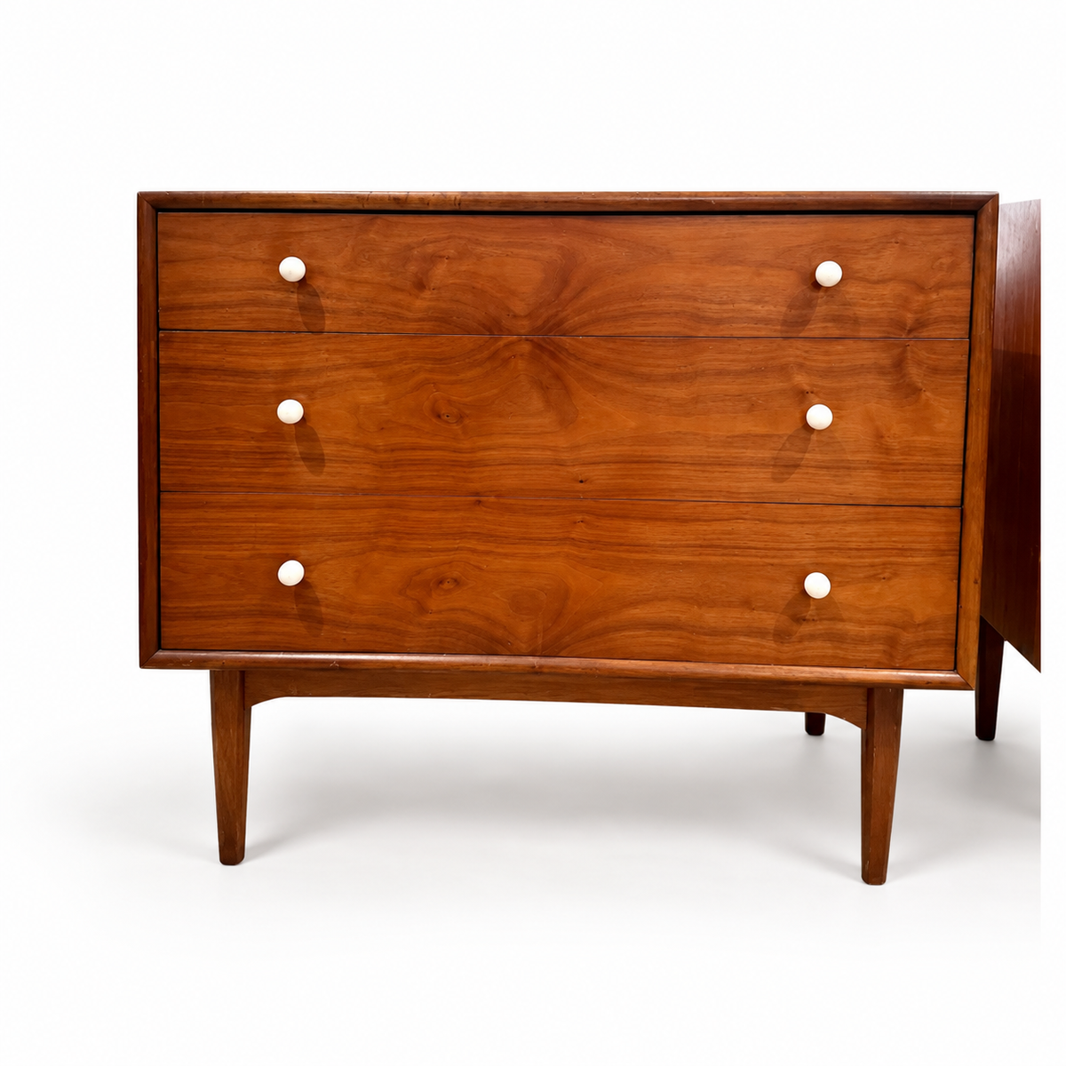 Drexel Declaration Walnut Three-Drawer Dressers — Pair — detail 7