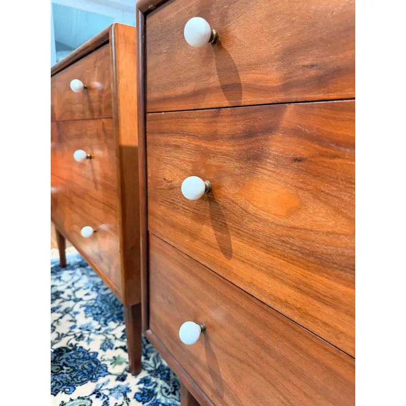 Drexel Declaration Walnut Three-Drawer Dressers — Pair — detail 8