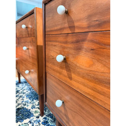 Drexel Declaration Walnut Three-Drawer Dressers — Pair — detail 8