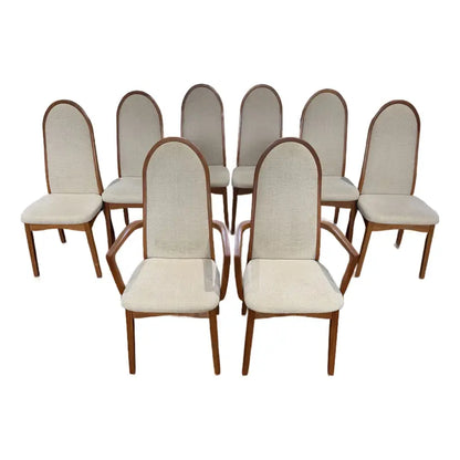Benny Linden Solid Teak Dining Chairs — Set of Eight — full view