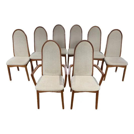 Benny Linden Solid Teak Dining Chairs — Set of Eight — full view
