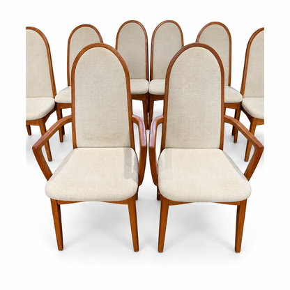 Benny Linden Solid Teak Dining Chairs — Set of Eight — detail 8