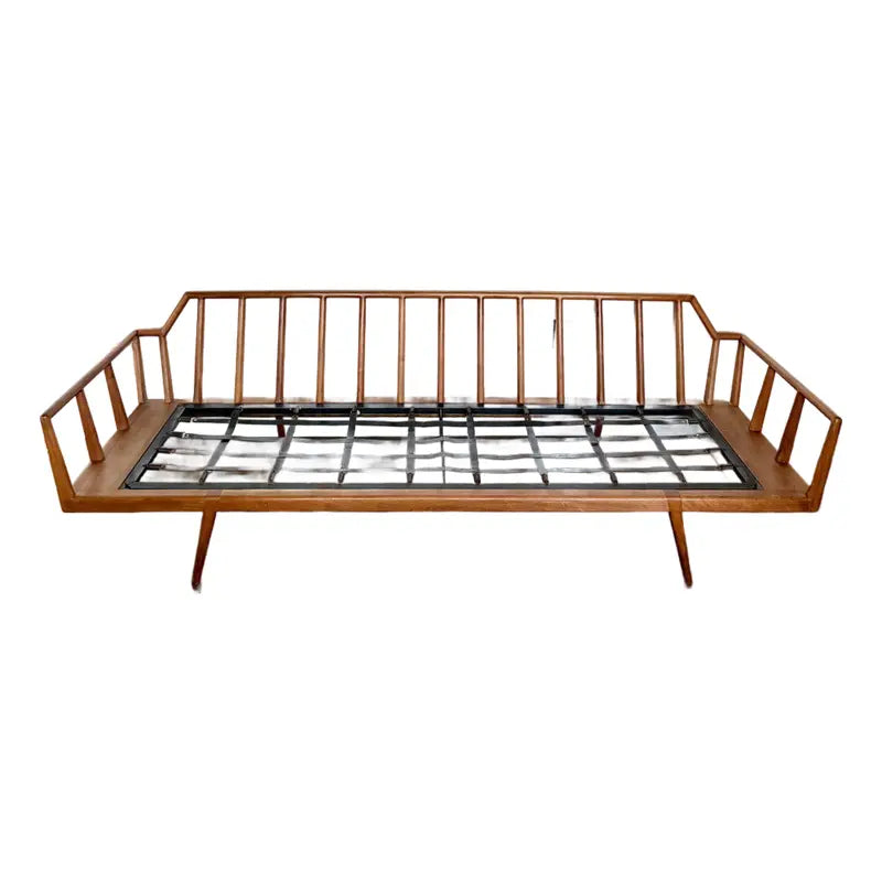 Mel Smilow for Smilow-Thielle Walnut Rail-Back Sofa Frame — full view
