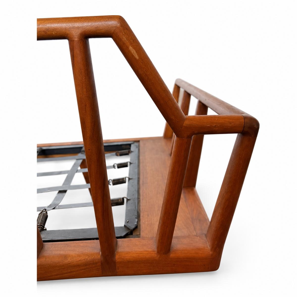 Mel Smilow for Smilow-Thielle Walnut Rail-Back Sofa Frame — detail 2