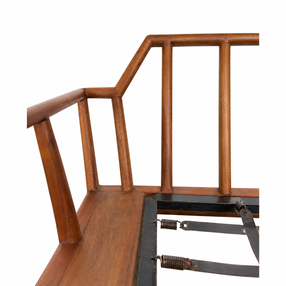 Mel Smilow for Smilow-Thielle Walnut Rail-Back Sofa Frame — detail 3