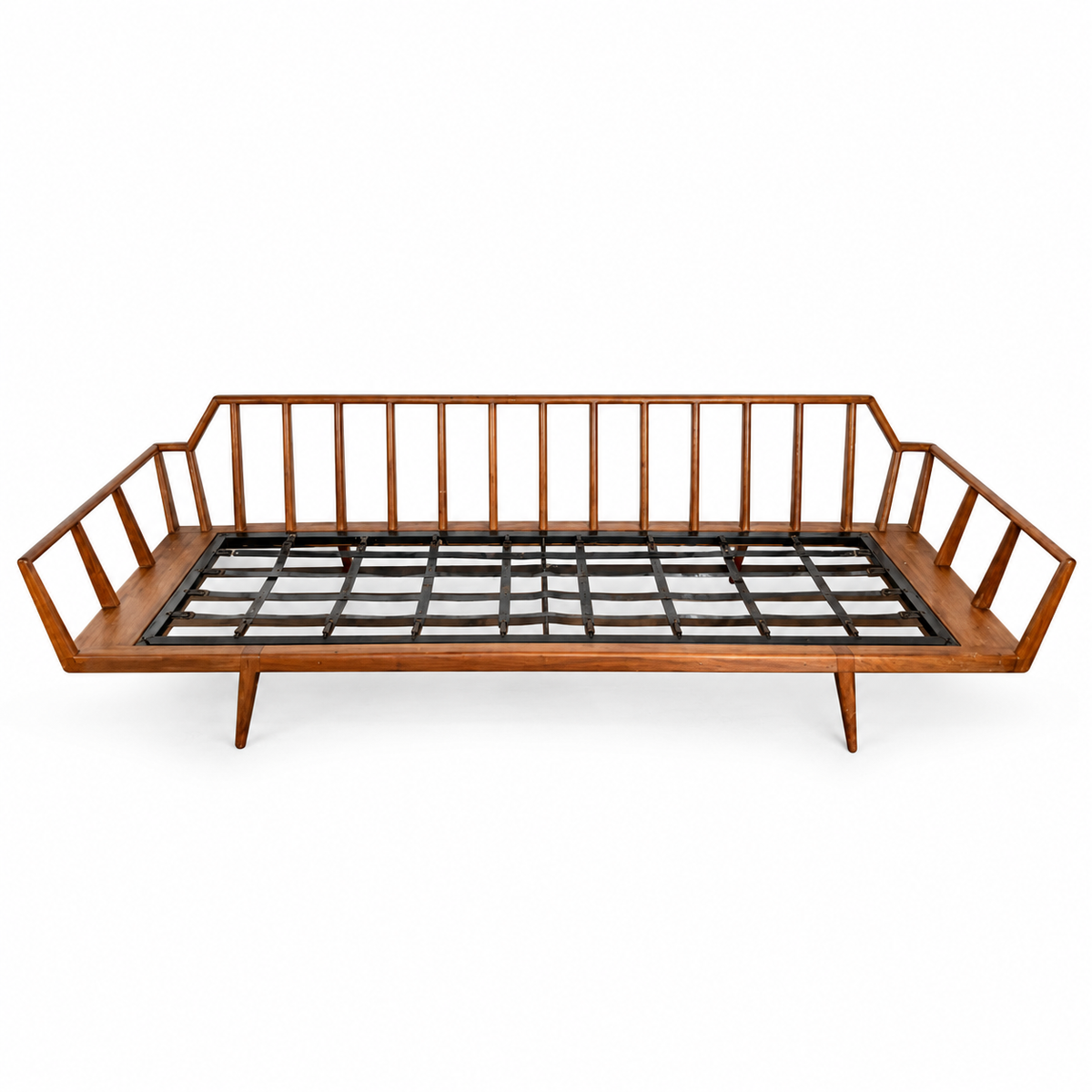 Mel Smilow for Smilow-Thielle Walnut Rail-Back Sofa Frame — detail 6