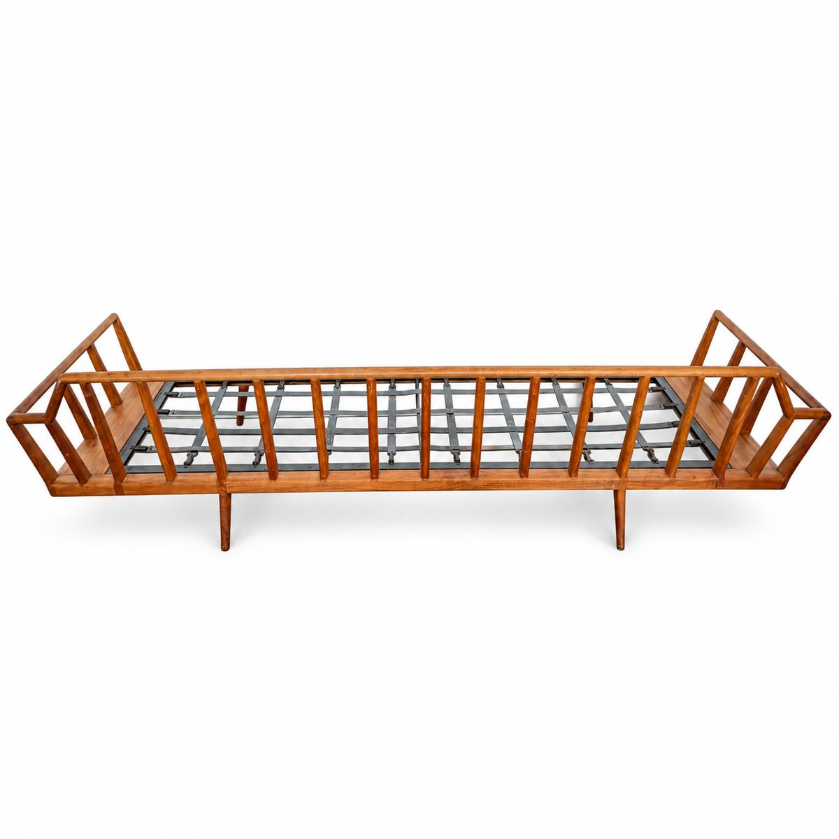 Mel Smilow for Smilow-Thielle Walnut Rail-Back Sofa Frame — detail 10