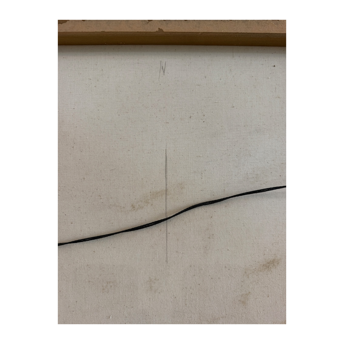 Hohimer painting reverse with faint markings and hanging wire