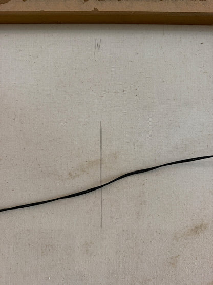 Hohimer painting reverse with faint markings and hanging wire