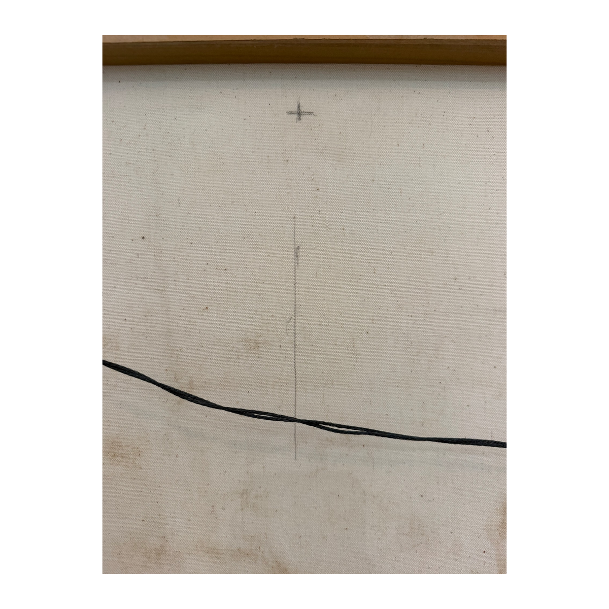 Hohimer painting reverse, canvas markings and hanging wire detail