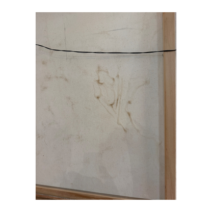 Hohimer painting reverse, close view of canvas marks and surface condition