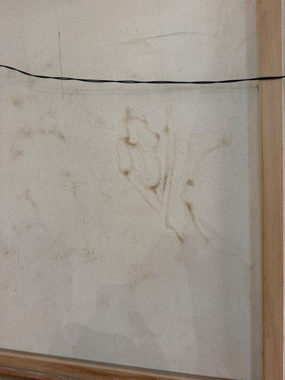 Hohimer painting reverse, close view of canvas marks and surface condition