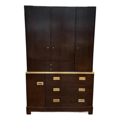 Directional Custom Collection Campaign Armoire, Attributed to Milo Baughman — full view
