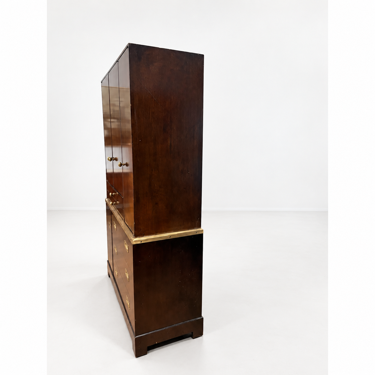 Directional Custom Collection Campaign Armoire, Attributed to Milo Baughman — detail 5