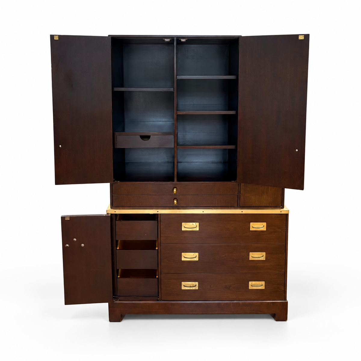 Directional Custom Collection Campaign Armoire, Attributed to Milo Baughman — detail 7