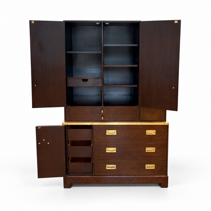 Directional Custom Collection Campaign Armoire, Attributed to Milo Baughman — detail 7