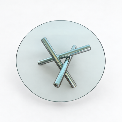 Chrome and Glass “Jax” Coffee Table, Attributed to Milo Baughman — detail 4