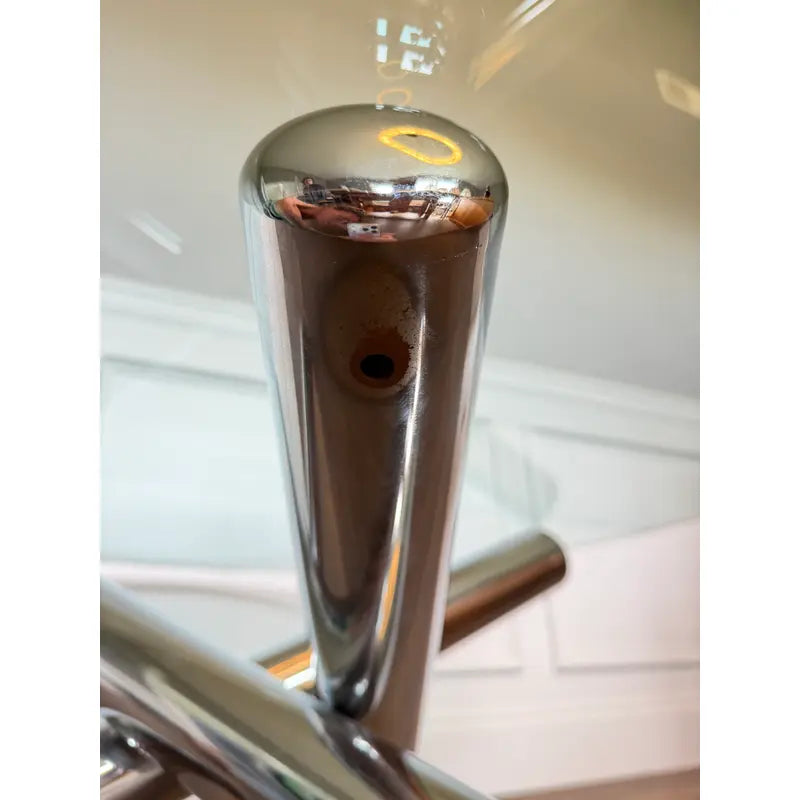 Chrome and Glass “Jax” Coffee Table, Attributed to Milo Baughman — detail 6