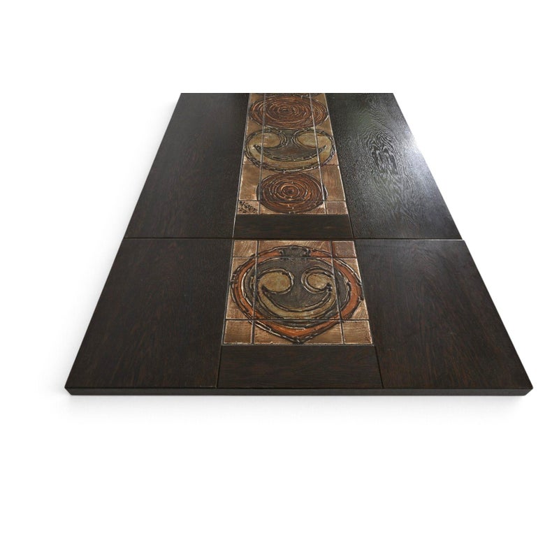 Gangso Mobler Danish Oak and Ox Art Tile Dining Table With Two Leaves — detail 12