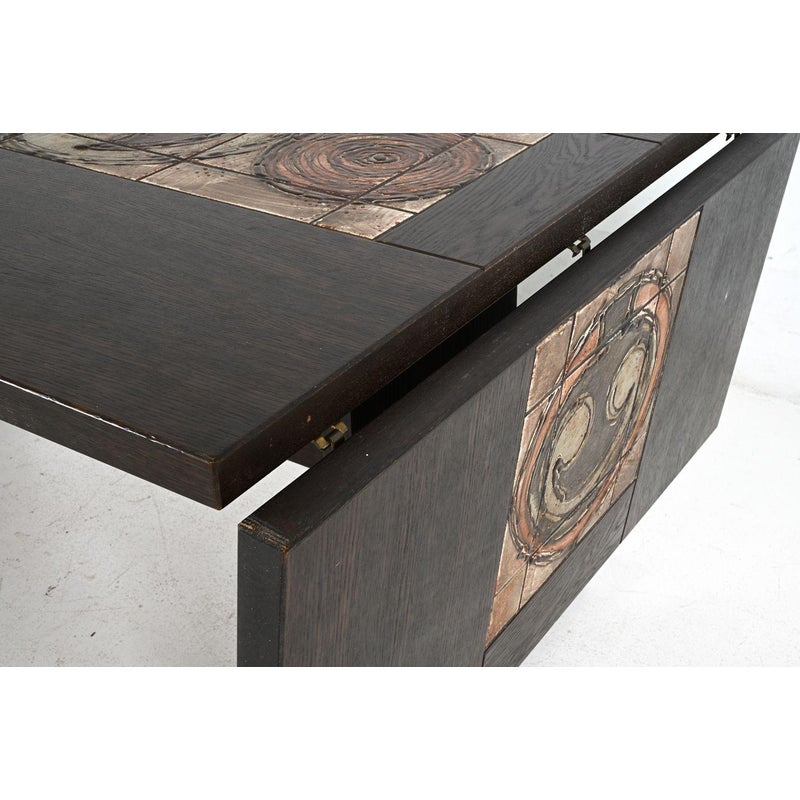 Gangso Mobler Danish Oak and Ox Art Tile Dining Table With Two Leaves — detail 7