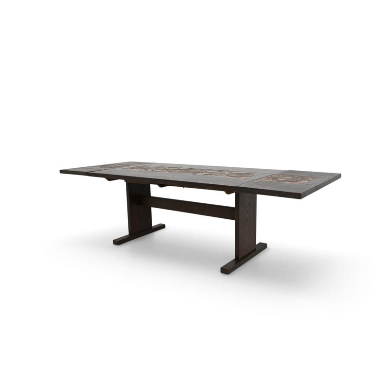 Gangso Mobler Danish Oak and Ox Art Tile Dining Table With Two Leaves — detail 15