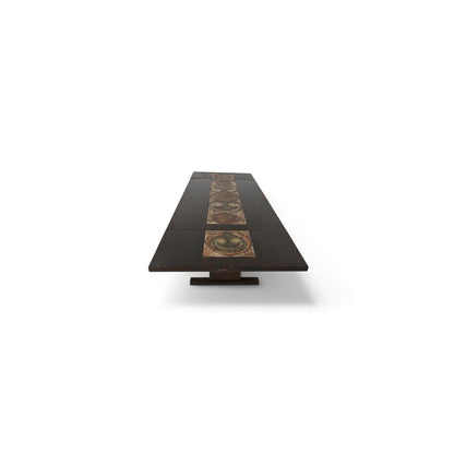 Gangso Mobler Danish Oak and Ox Art Tile Dining Table With Two Leaves — detail 5